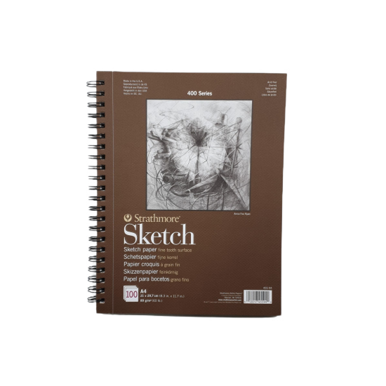 Strathmore A4 Pad Sketchbook (A4 21X29,7 CM x 100 sheets) 89 g/m2 natural white paper color 400 Series (11.7*8.3 IN)
